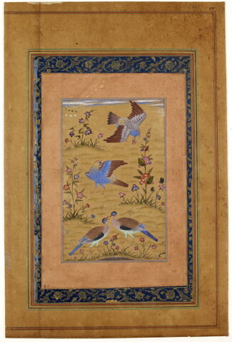 Oiseaux parmi des fleurs (page d'album), image 2/2
