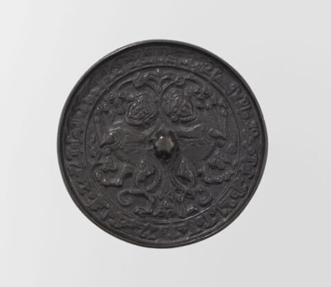 Miroir aux deux sphinx adossés