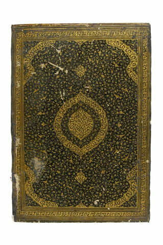 Plats de reliure au médaillon à appendices et décor de tchi, de fleurettes et de rumi, image 3/4