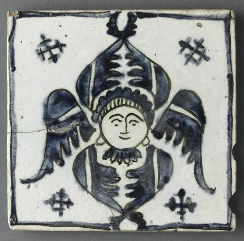 Carreau à décor de séraphin, image 2/2