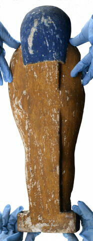 Cercueil miniature contenant une pseudo-momie d'Osiris, trois figurines de fils d'Horus et une boule magique ou scarabée, image 7/8