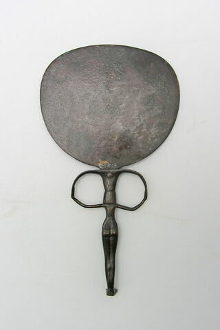 miroir à manche figuré ; miroir à manche papyriforme ; miroir en disque aplati, image 2/3