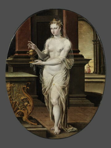 La reine Artémise s'apprêtant à avaler les cendres de son époux Mausole (?), image 3/3