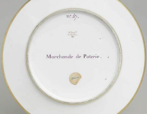 Assiette du Service Encyclopédique n° 57. Marchande de Poterie, image 3/3