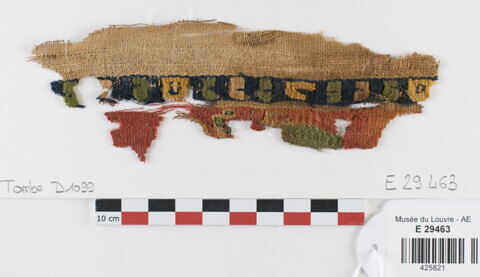 bande décorative d'habillement ; fragment