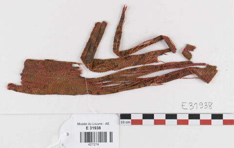 bande décorative d'habillement ; fragments