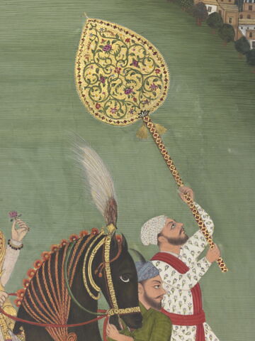Portrait équestre de Muhammad ʿAdil Shah de Bijapur (page d'album), image 3/3
