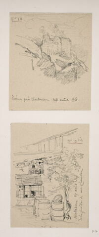 Album du "Voyage en Hollande"- Ruines près de Unterseen "26 Août 1864"