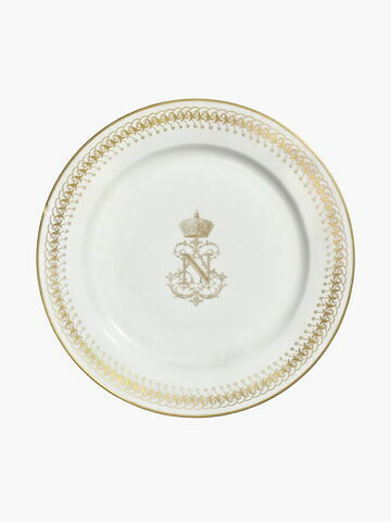 Assiette au chiffre de LN couronné de Napoléon III, du service de table du ministère d’Etat, image 3/7