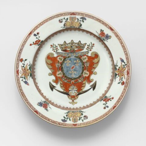 Assiette du service en porcelaine de Chine du duc de Penthièvre