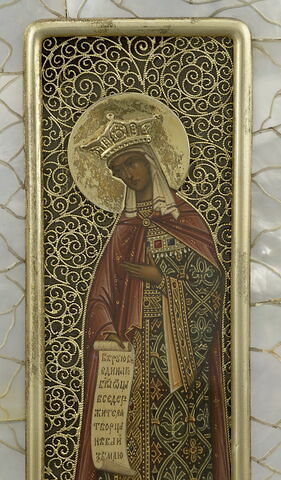 Icône en triptyque représentant saint Nicolas, sainte Alexandra et saint Alexis, image 6/9