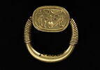 bague à chaton mobile ; bague en anneau à extrémités enroulées ; bague en anneau renflé ; scarabée, image 3/3