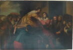 L'Arrivée (Plusieurs personnes aident une dame à descendre d'âne), image 1/3