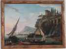Marine avec le temple de la Sibylle de Tivoli, dit aussi Vue d'un port, image 1/3