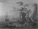 Vue d'un port avec fontaine, image 3/3