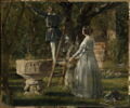 Jardin des parents du peintre à Ringsted (Danemark) avec une vieille cuve baptismale, image 3/3