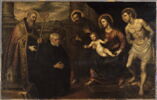 Vierge à l'Enfant avec saint François d'Assise, saint Sébastien et un moine présenté par un saint évêque (saint Augustin ?), image 1/3