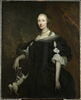 Portrait d'une dame de qualité sur un fond de parc, avec un épagneul nain à ses côtés, image 1/3