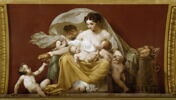 Plafond : La France, au milieu des rois législateurs et des juriconsultes français, reçoit de Louis XVIII la Charte constitutionnelle., image 2/4