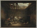 Une grange ruinée que le soleil éclaire. Intérieur des écuries de Mécène à Tivoli, image 1/2