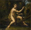 Saint Jean Baptiste dans le désert désignant la Croix de la Passion, image 1/3