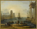 Port de mer, effet de brume (L'embarquement d'Ulysse ?), image 1/2