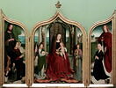 Triptyque de la famille Sedano : volet droit : Marie, épouse de Jean de Sedano, en prière avec saint Jean l'Évangéliste ; face externe : Ève, nue, image 10/11