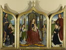 Triptyque de la famille Sedano : volet droit : Marie, épouse de Jean de Sedano, en prière avec saint Jean l'Évangéliste ; face externe : Ève, nue, image 7/11
