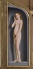 Triptyque de la famille Sedano : volet droit : Marie, épouse de Jean de Sedano, en prière avec saint Jean l'Évangéliste ; face externe : Ève, nue, image 11/11