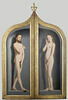 Triptyque de la famille Sedano : volet droit : Marie, épouse de Jean de Sedano, en prière avec saint Jean l'Évangéliste ; face externe : Ève, nue, image 3/11
