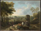 Paysage avec fontaine et diverses figures. Vue d'Italie, image 1/2