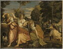 Loth et ses filles fuyant Sodome sous la conduite de deux anges, image 3/3