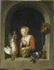 Femme tenant un coq mort, image 1/3