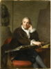 Gabriel-François Doyen (1726-1806), peintre; Près de lui, une ébauche de 