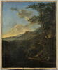 Paysage avec pâtres et muletiers dans un chemin creux, au soleil couchant, image 1/3