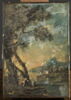 Paysage avec grands arbres au bord d'un lac, image 1/2