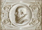 Décors de panneaux de boiserie en grisaille représentant quatorze médaillons d'hommes célèbres de la Renaissance, image 5/7