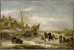 Rivière gelée avec couple patinant, image 6/6