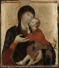 La Vierge et l'Enfant ; à droite à demi effacée, la stigmatisation de saint François, image 1/2