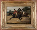 Course de chevaux montés, allant à gauche au galop, image 2/4