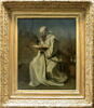Moine blanc, assis, lisant., image 3/4