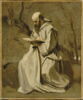 Moine blanc, assis, lisant., image 4/4