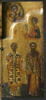 Triptyque à volets mobiles :au centre : La Déisis (le Christ trônant entouré des deux intercesseurs : la Vierge et saint Jean Baptiste) ;
au-dessus : L’Annonciation (à gauche, l’archange Gabriel ; à droite, la Vierge filant)., image 3/6