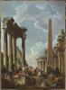 Caprice architectural avec prédicateur dans des ruines romaines, image 1/2