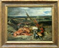 Tableau de nature morte, dit Nature morte au homard et trophées de chasse et de pêche, image 3/3