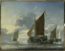 Marine. Barque accostant un gros voilier, image 2/4