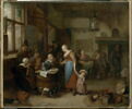 Buveurs et musiciens dans un cabaret, avec enfant au cerceau, image 4/5