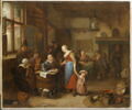 Buveurs et musiciens dans un cabaret, avec enfant au cerceau, image 1/5