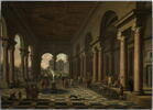 Portique de palais Renaissance avec messager devant un prince, image 1/3