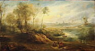 Paysage du soir à l'oiseleur, avec pleine lune, image 3/3